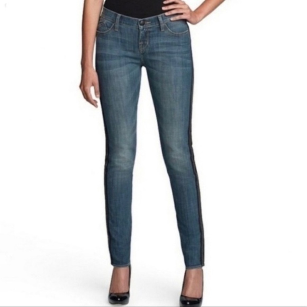 ROCK & REPUBLIC Women’s Size 4 Berlin Black & Bling Tuxedo Striping